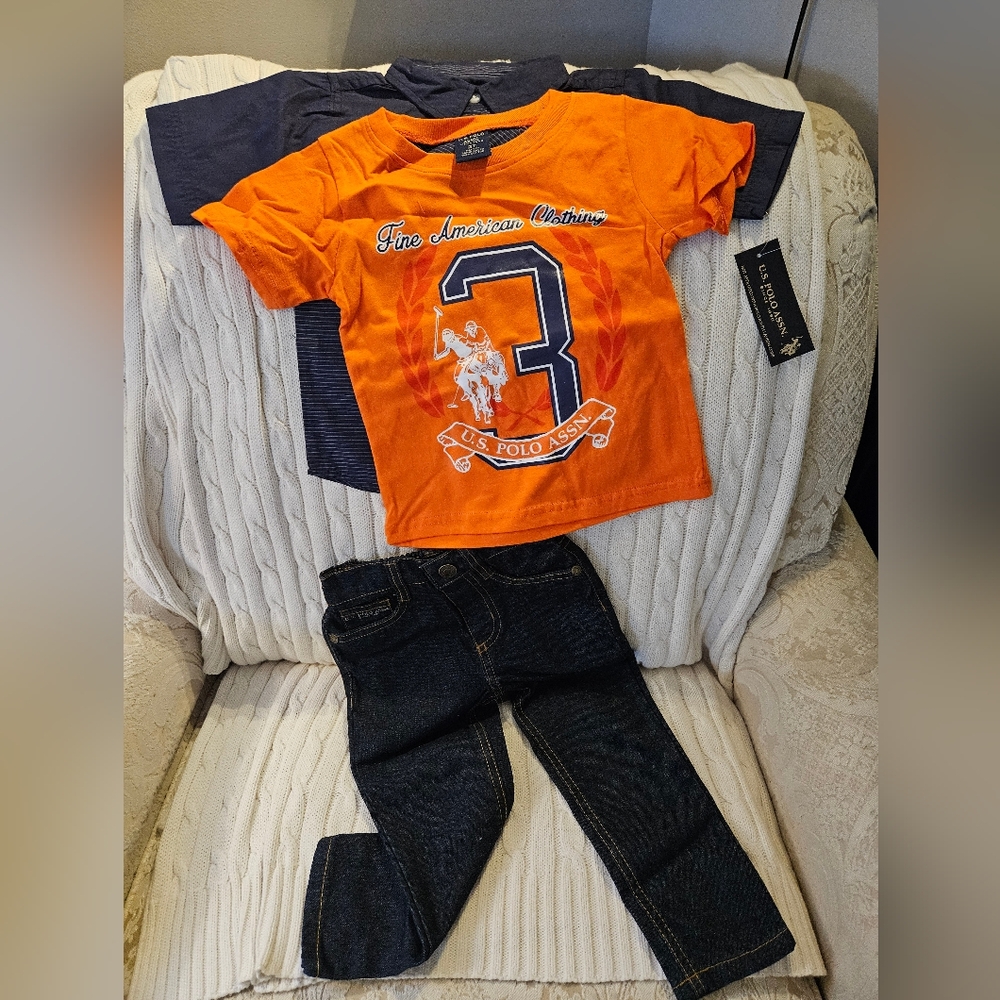 US polo assn boys 3 pc set